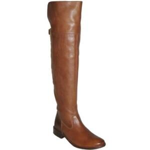 Frye Shirley Leather Riding Boots Women's Size 6B Brown Over-the-Knee Western